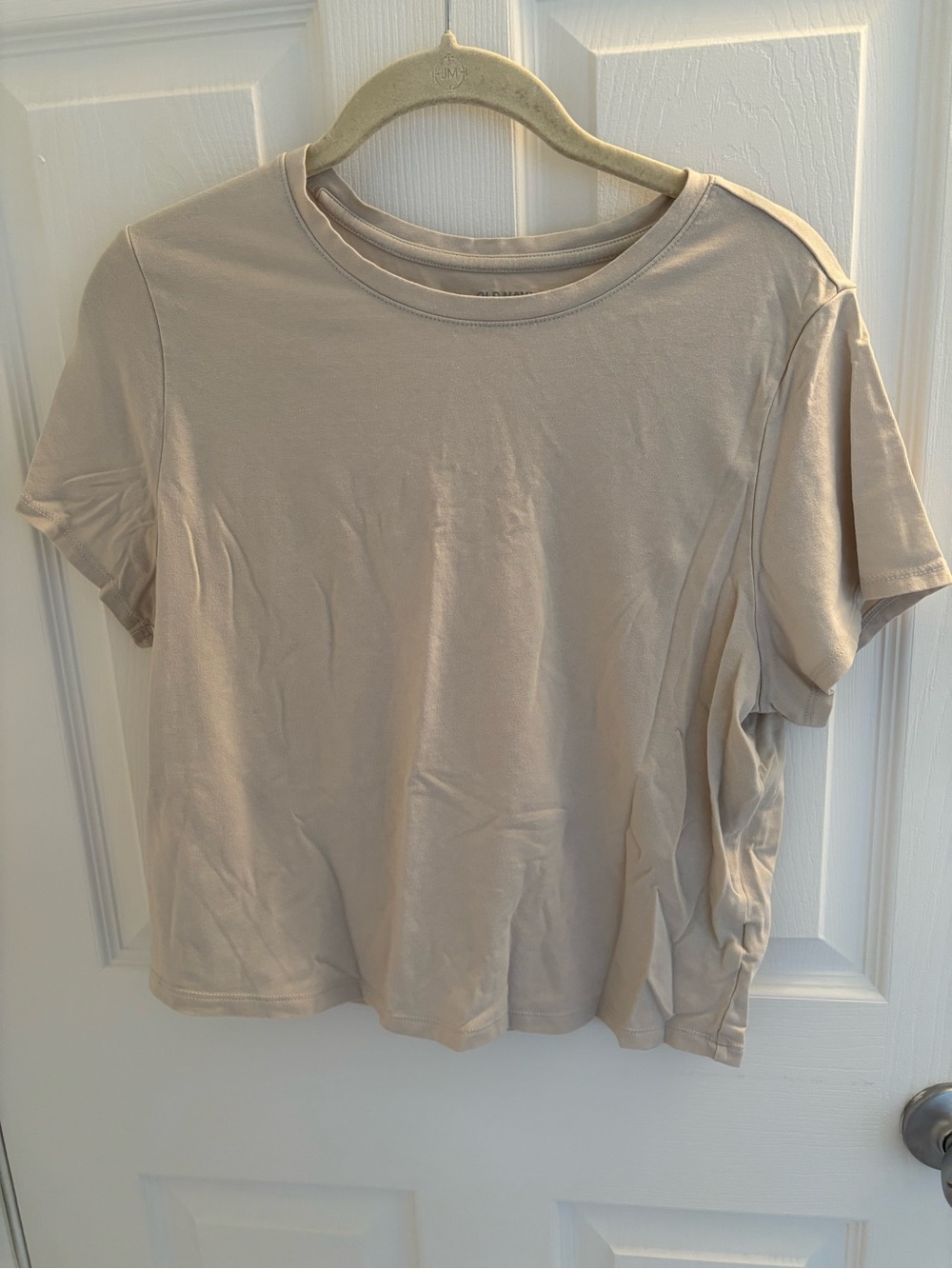Old Navy Women's “Bestee” Short Sleeve Cropped Crewneck Tee in Light Taupe